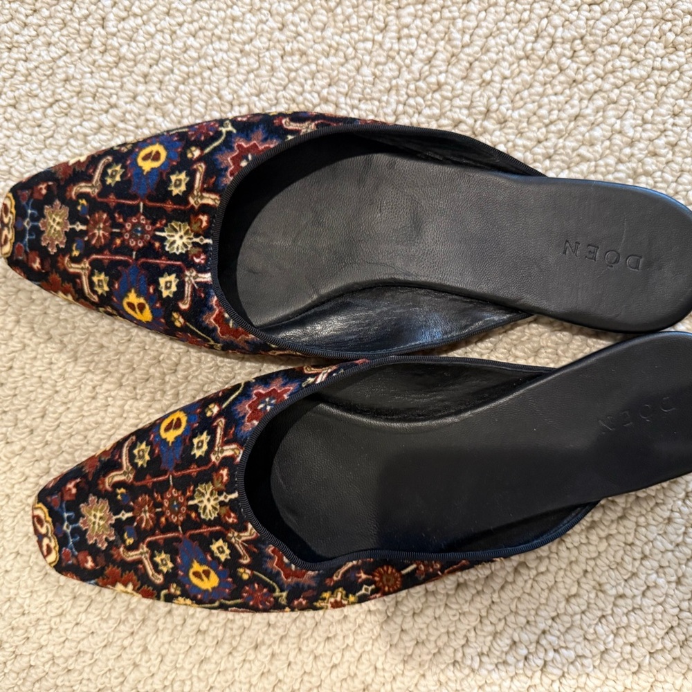 Doen Women's Multicolor velvet mules size 40